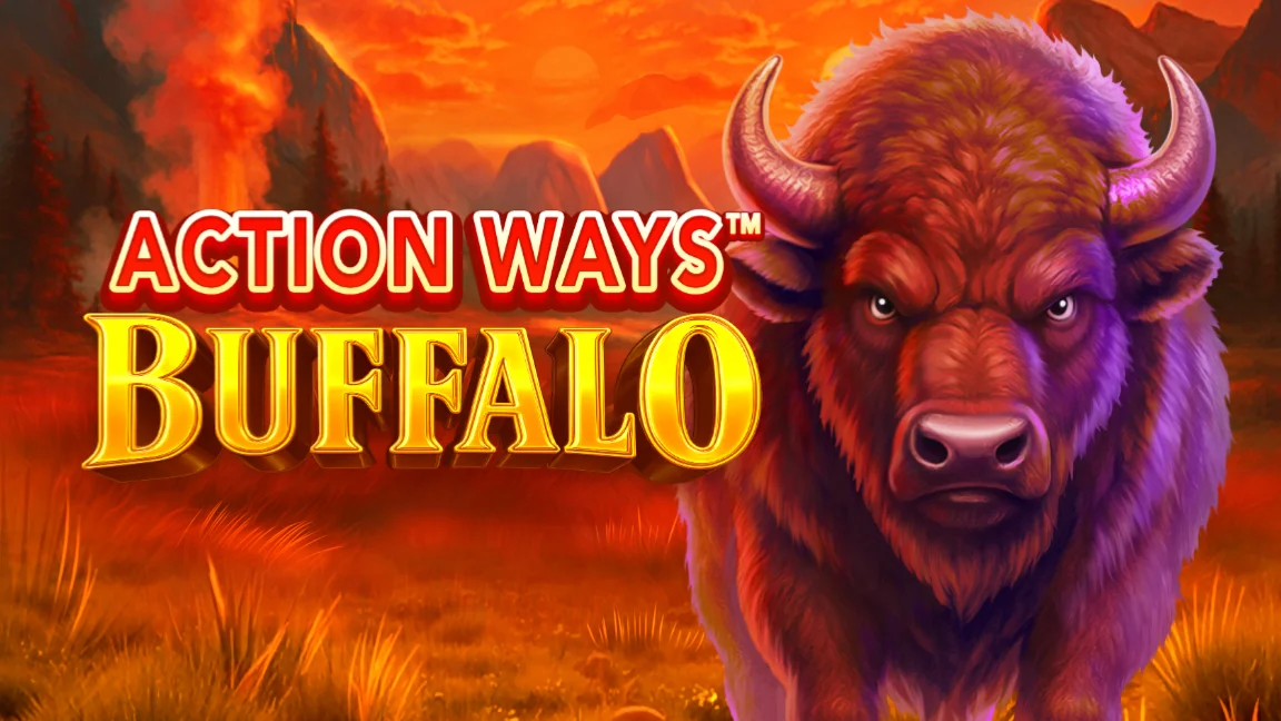 The promotional header for Action Ways™ Buffalo, an online slot game on Betty.ca.