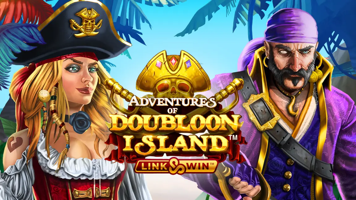 The promotional header for Adventures Of Doubloon Island, an online slot game on Betty.ca.