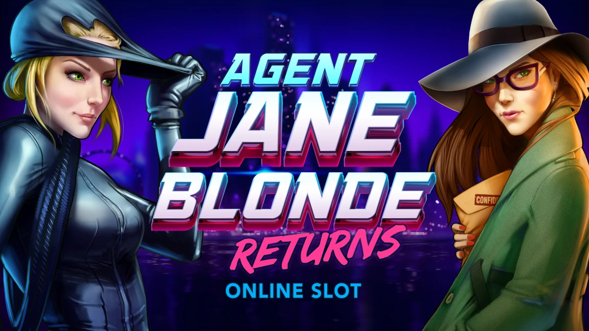 The promotional header for Agent Jane Blonde Returns, an online slot game on Betty.ca.