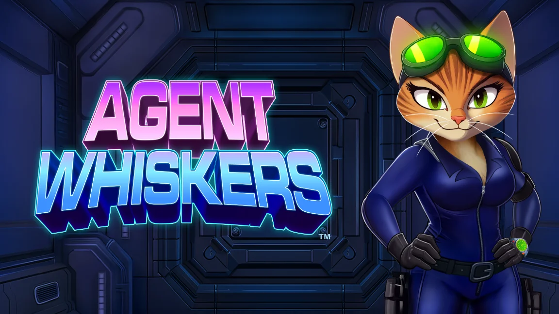 The promotional header for Agent Whiskers™, an online slot game on Betty.ca.