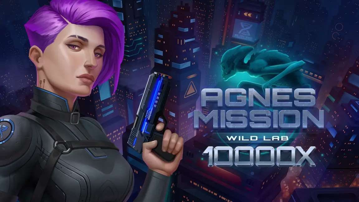 The promotional header for Agnes Mission: Wild Lab, an online slot game on Betty.ca.