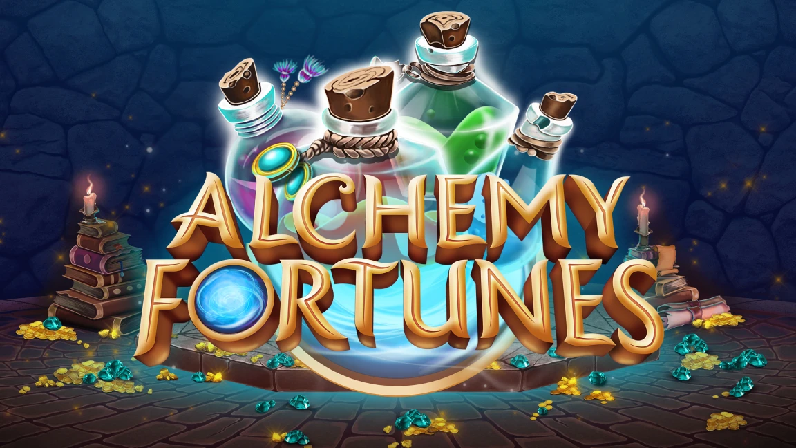 The promotional header for Alchemy Fortunes, an online slot game on Betty.ca.