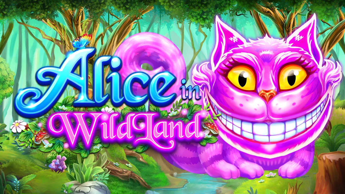 The promotional header for Alice in WildLand, an online slot game on Betty.ca.