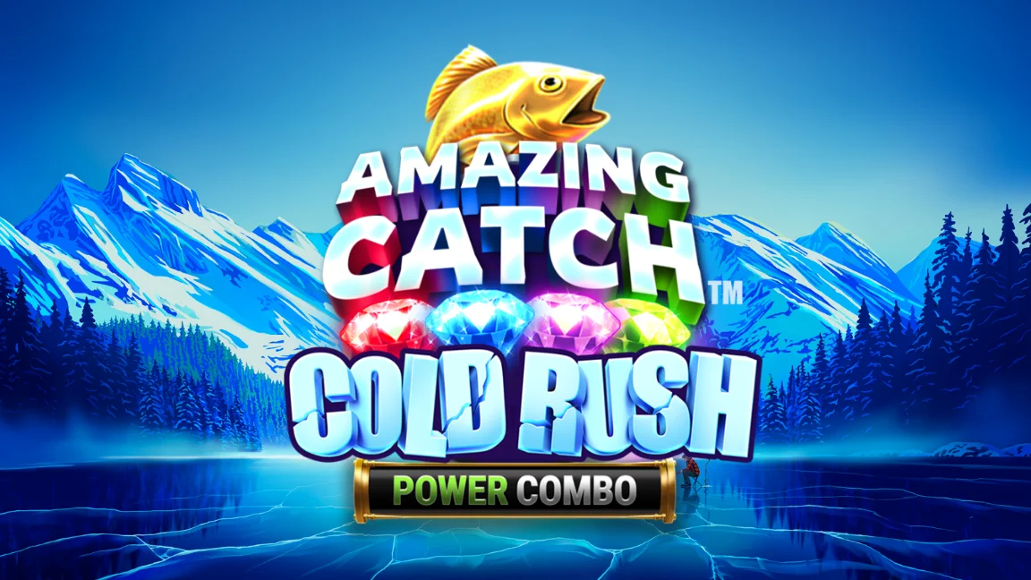 The promotional header for Amazing Catch Cold Rush Power Combo™, an online slot game on Betty.ca.