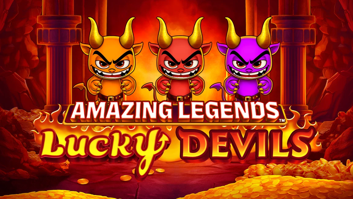 The promotional header for Amazing Legends™ Lucky Devils, an online slot game on Betty.ca.