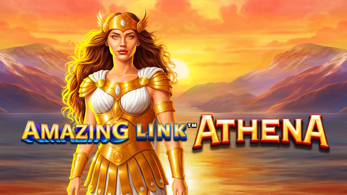 The promotional header for Amazing Link™ Athena, an online slot game on Betty.ca.