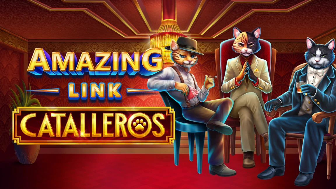 The promotional header for Amazing Link™ Catalleros, an online slot game on Betty.ca.