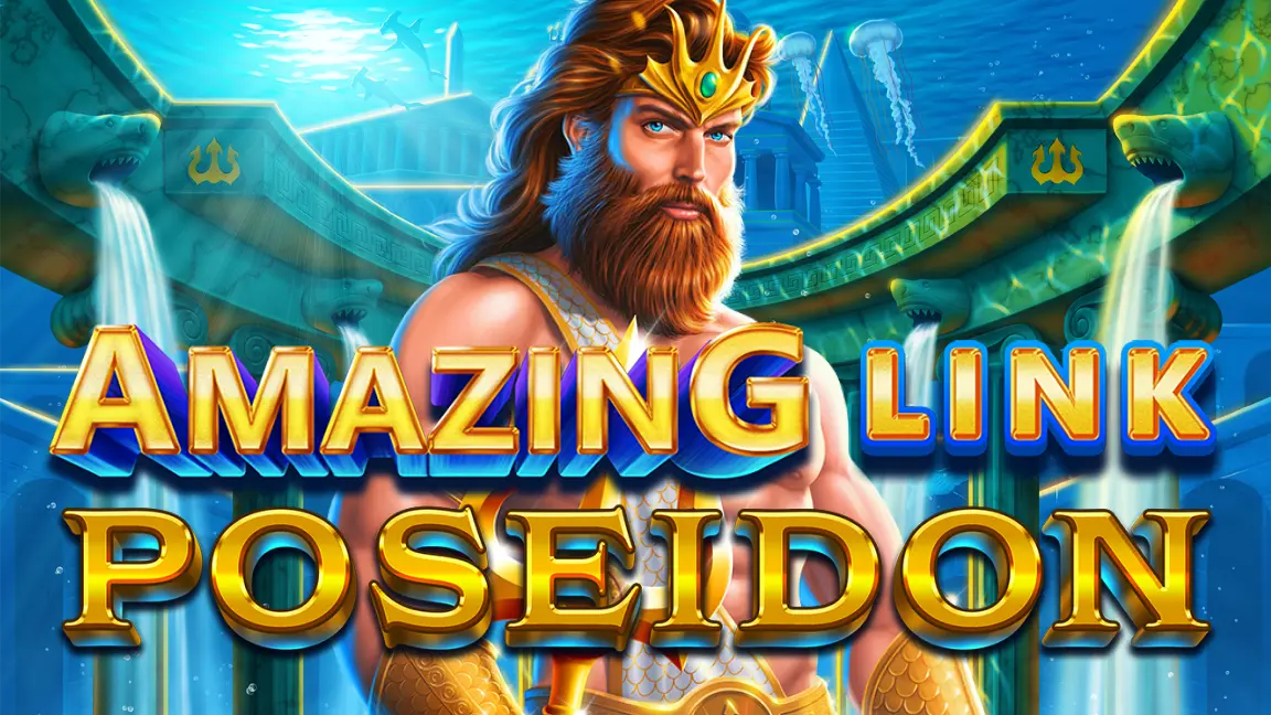 The promotional header for Amazing Link™ Poseidon, an online slot game on Betty.ca.