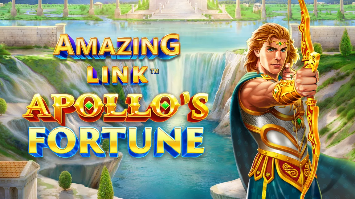 The promotional header for Amazing Link™ Apollo's Fortune, an online slot game on Betty.ca.