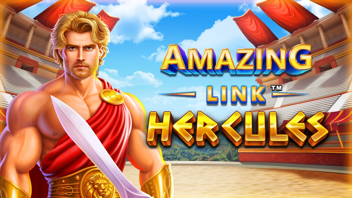 The promotional header for Amazing Link™ Hercules, an online slot game on Betty.ca.