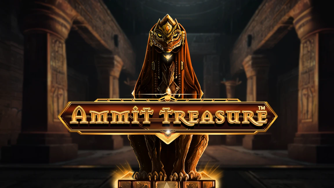 The promotional header for Ammit Treasure, an online slot game on Betty.ca.