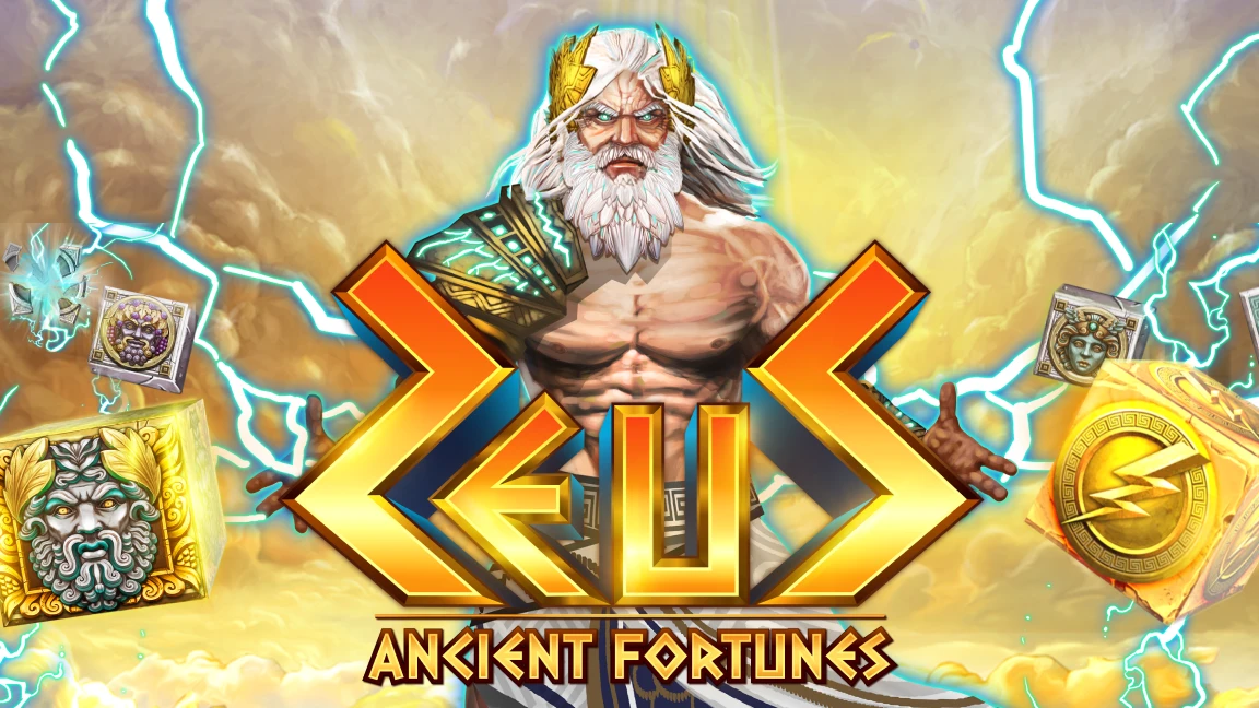 The promotional header for Ancient Fortunes Zeus, an online slot game on Betty.ca.