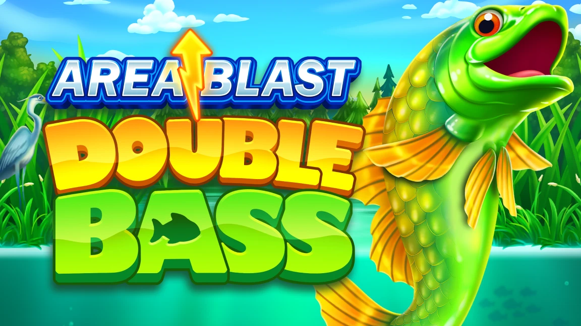 The promotional header for Area Blast Double Bass, an online slot game on Betty.ca.