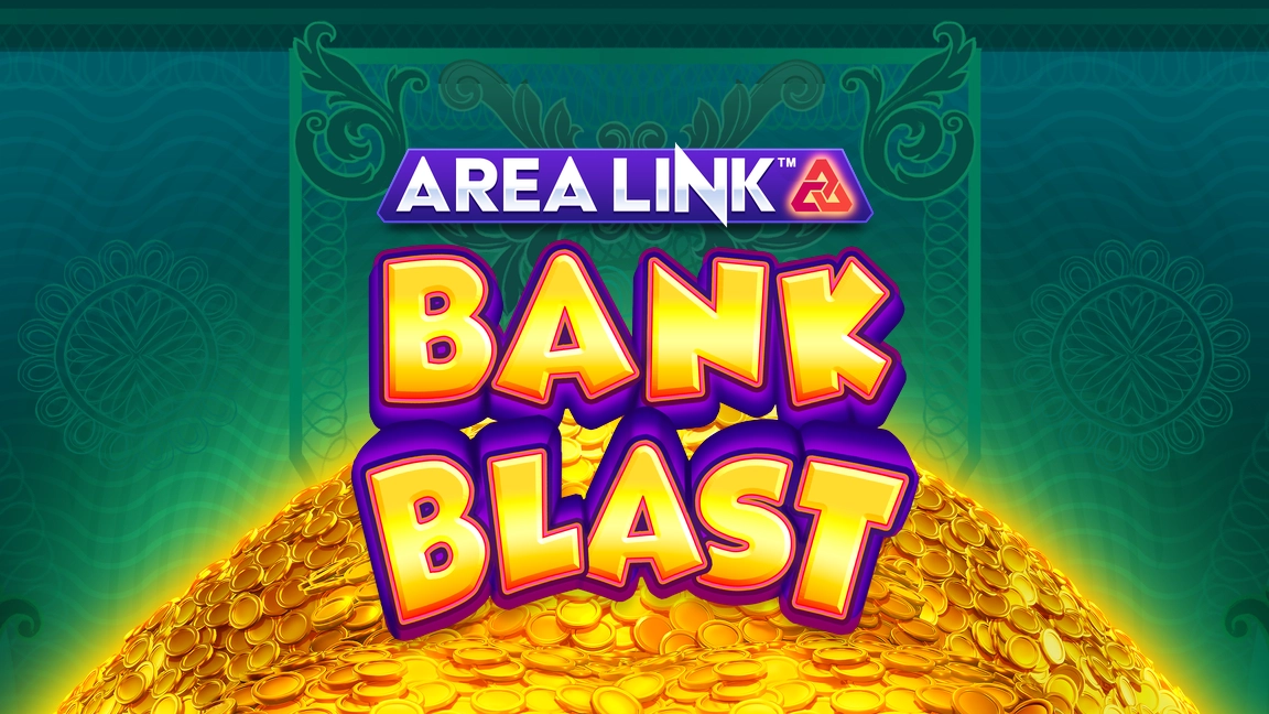 The promotional header for Area Link™ Bank Blast, an online slot game on Betty.ca.