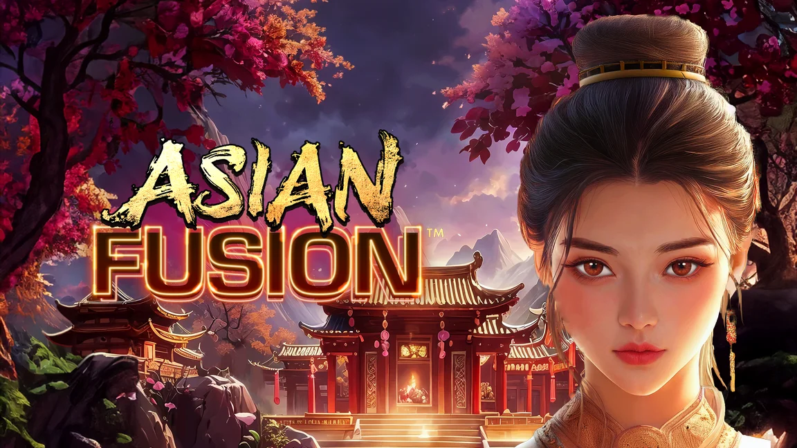 The promotional header for Asian Fusion™, an online slot game on Betty.ca.