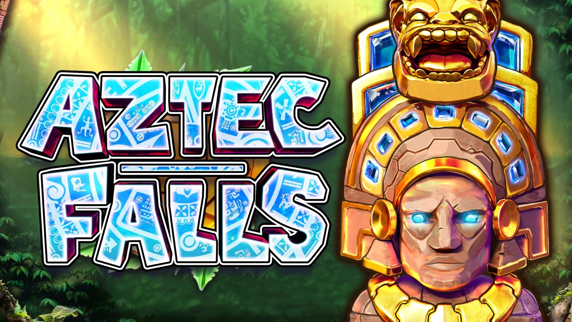 The promotional header for Aztec Falls, an online slot game on Betty.ca.