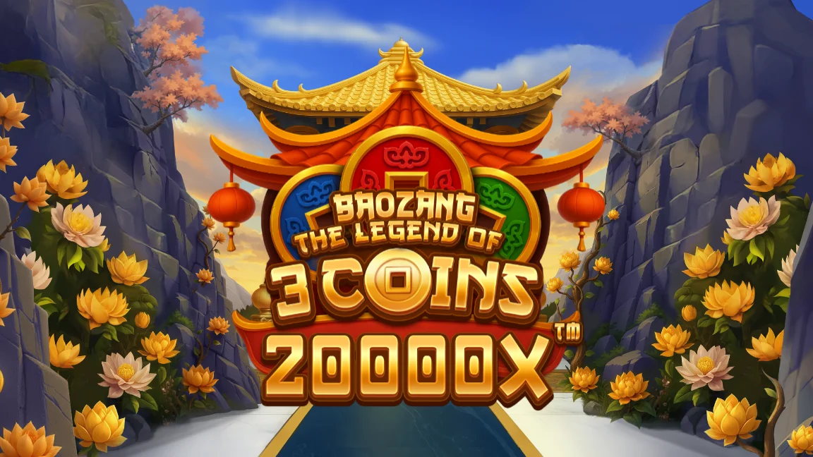 The promotional header for Baozang the Legend of 3 Coins™, an online slot game on Betty.ca.