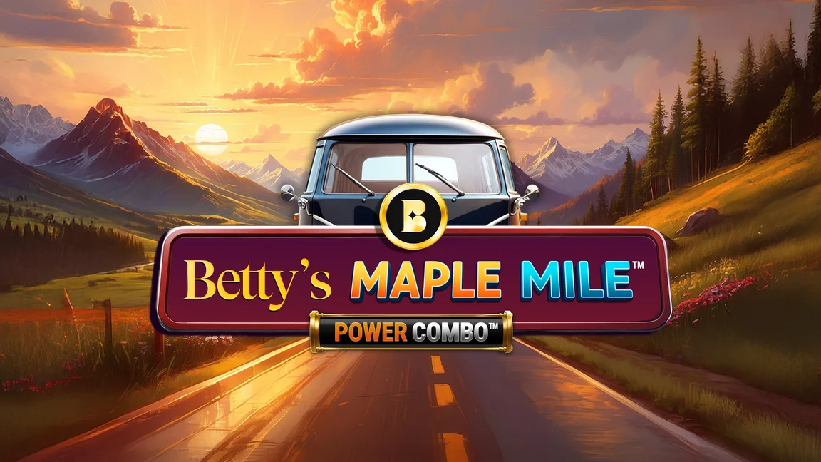 The promotional header for Betty's Maple Mile Power Combo, an online slot game on Betty.ca.