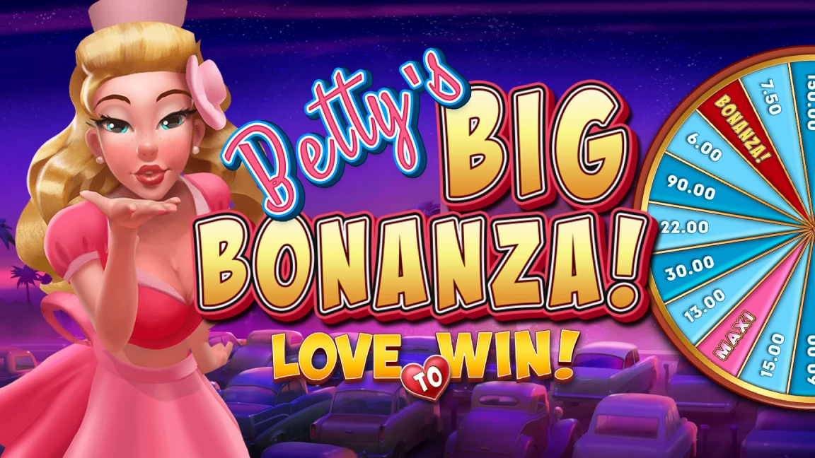 The promotional header for Betty's Big Bonanza™, an online slot game on Betty.ca.