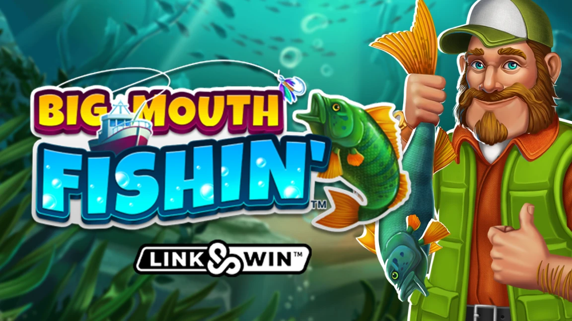 The promotional header for Big Mouth Fishin™, an online slot game on Betty.ca.