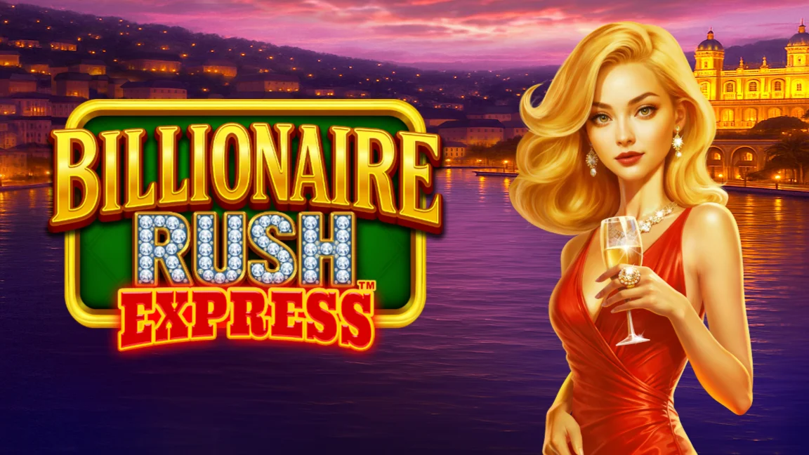 The promotional header for Billionaire Rush Express™, an online slot game on Betty.ca.