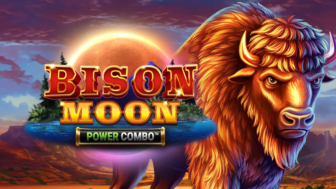 The promotional header for Bison Moon Power Combo™, an online slot game on Betty.ca.