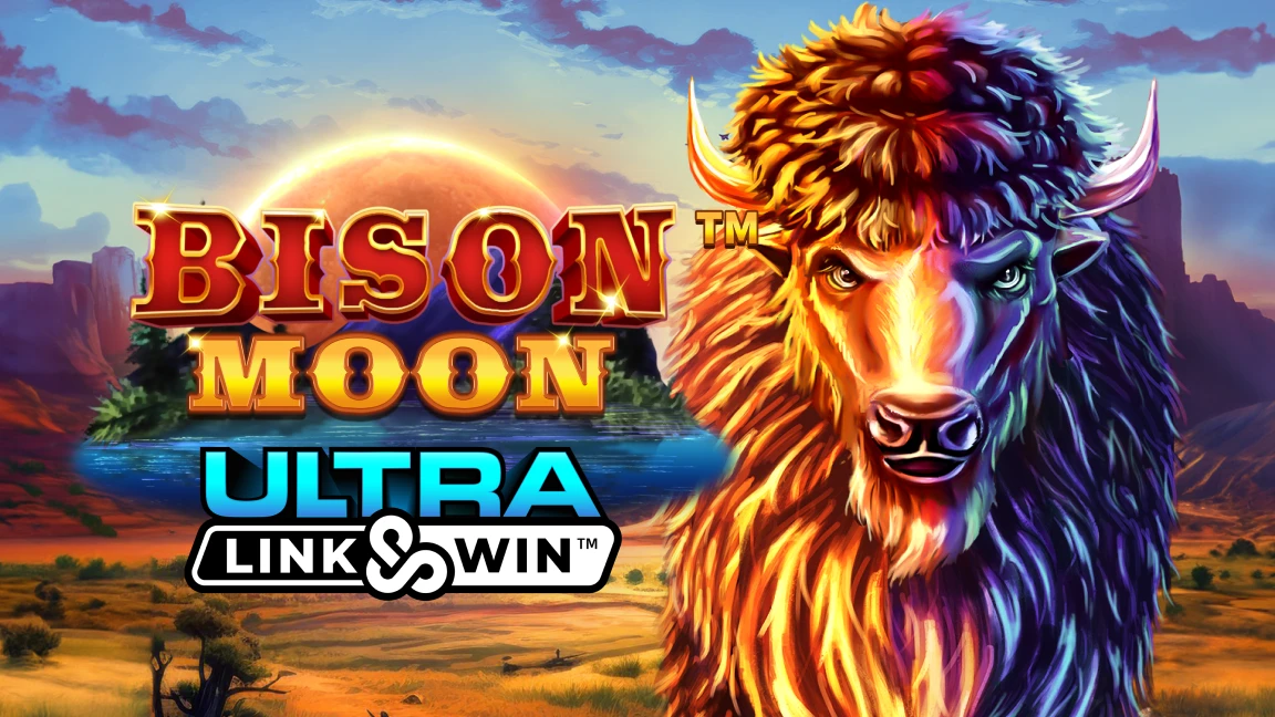 The promotional header for Bison Moon Ultra Link&Win™, an online slot game on Betty.ca.