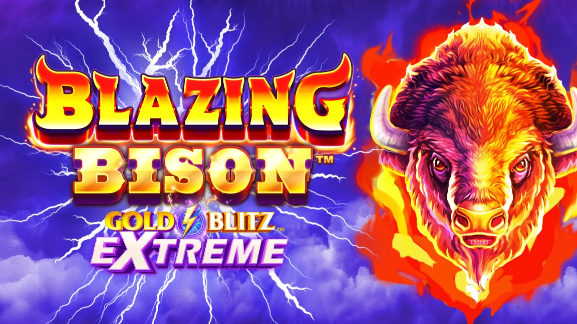 The promotional header for Blazing Bison™ : Gold Blitz Extreme™, an online slot game on Betty.ca.