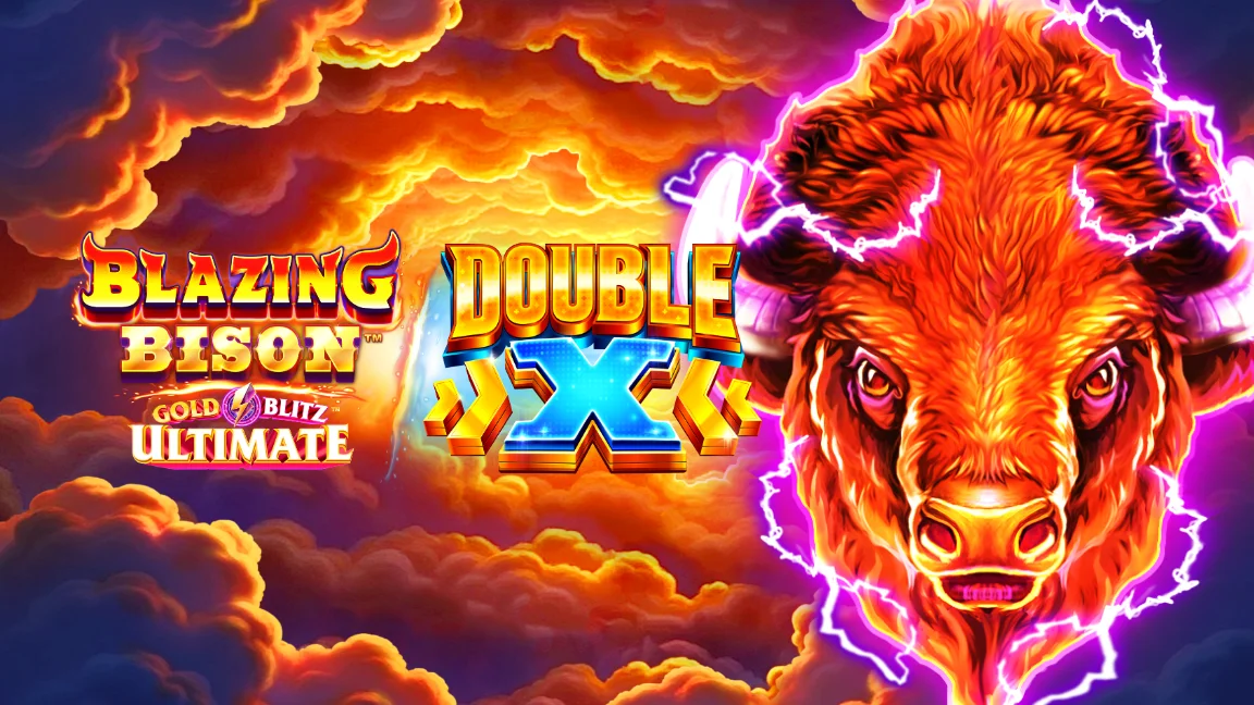 The promotional header for Blazing Bison Gold Blitz Ultimate X, an online slot game on Betty.ca.