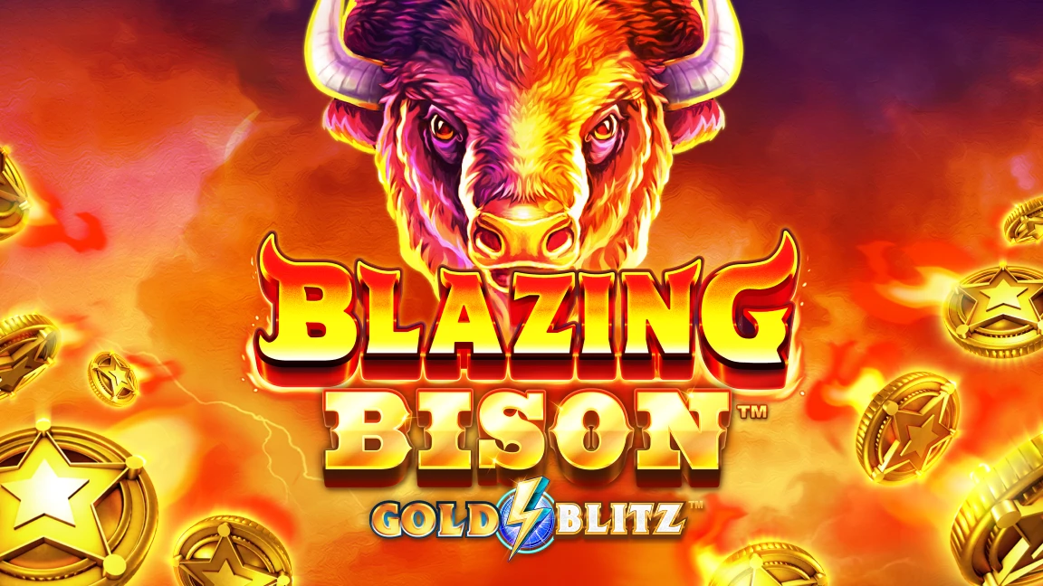 The promotional header for Blazing Bison™ Gold Blitz™, an online slot game on Betty.ca.
