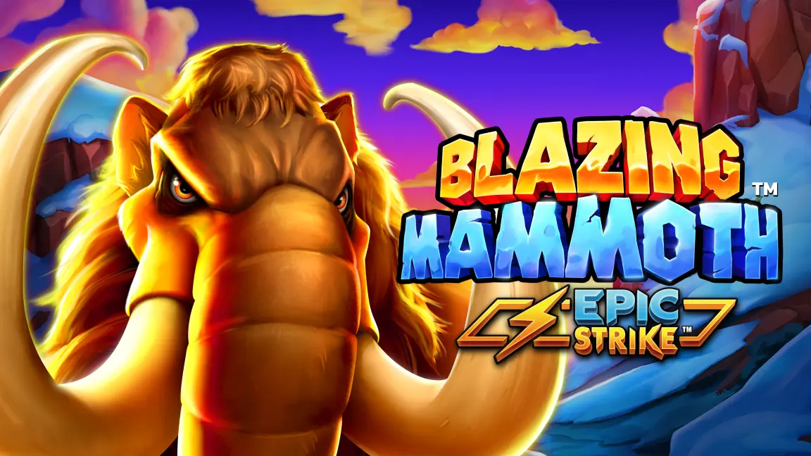 The promotional header for Blazing Mammoth, an online slot game on Betty.ca.