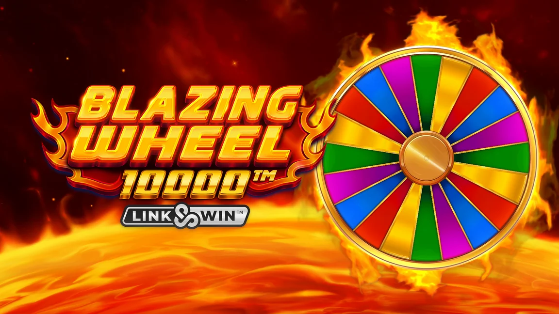The promotional header for Blazing Wheel 10000™, an online slot game on Betty.ca.