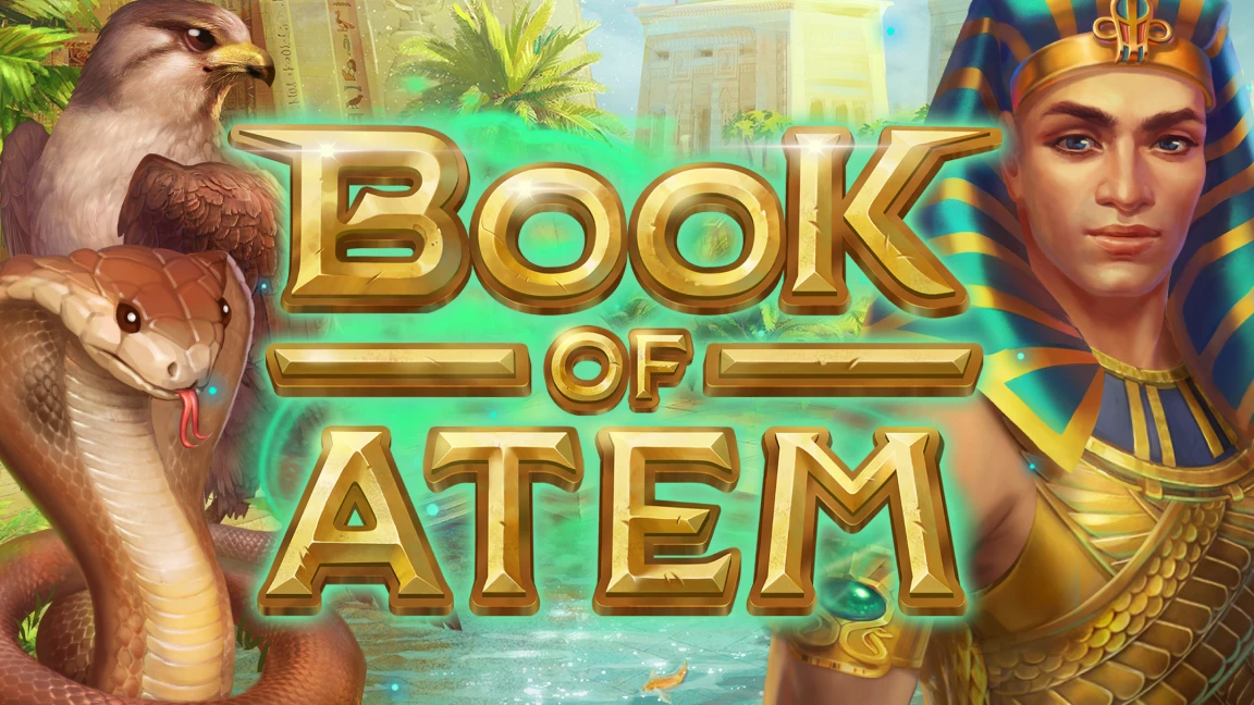 The promotional header for Book of Atem, an online slot game on Betty.ca.