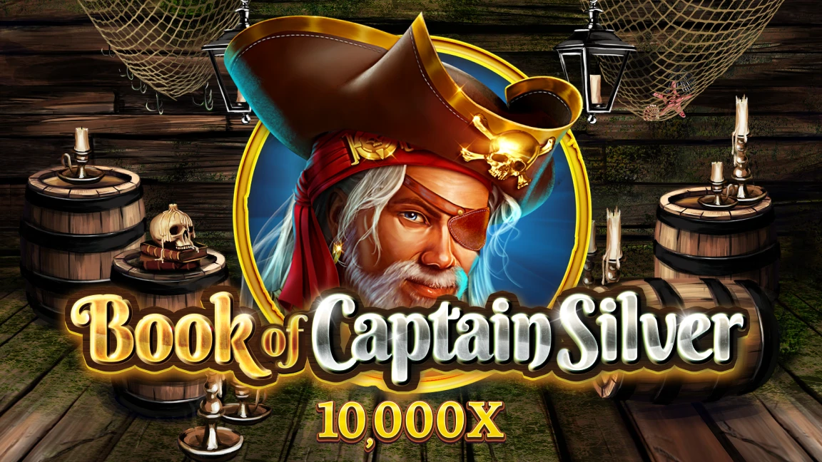 The promotional header for Book of Captain Silver, an online slot game on Betty.ca.