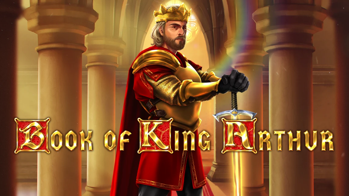 The promotional header for Book of King Arthur, an online slot game on Betty.ca.