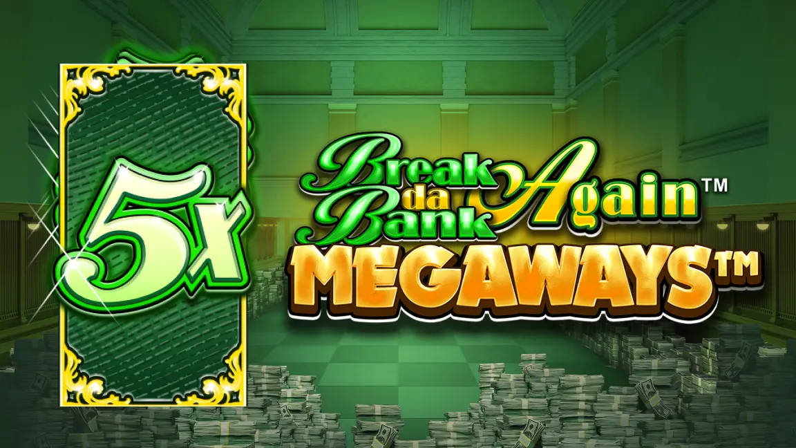 The promotional header for Break Da Bank Again™ MEGAWAYS™, an online slot game on Betty.ca.