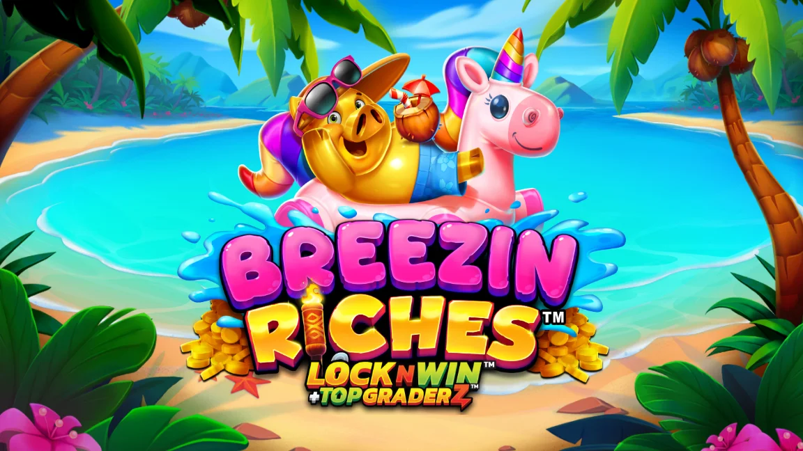 The promotional header for Breezin Riches LOCKNWIN™, an online slot game on Betty.ca.