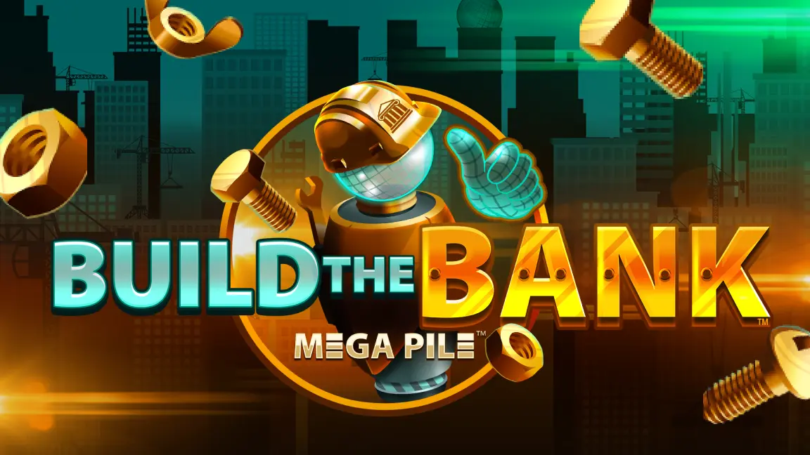 The promotional header for Build the Bank™, an online slot game on Betty.ca.