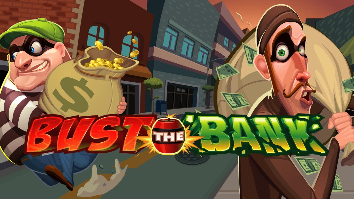 The promotional header for Bust The Bank, an online slot game on Betty.ca.