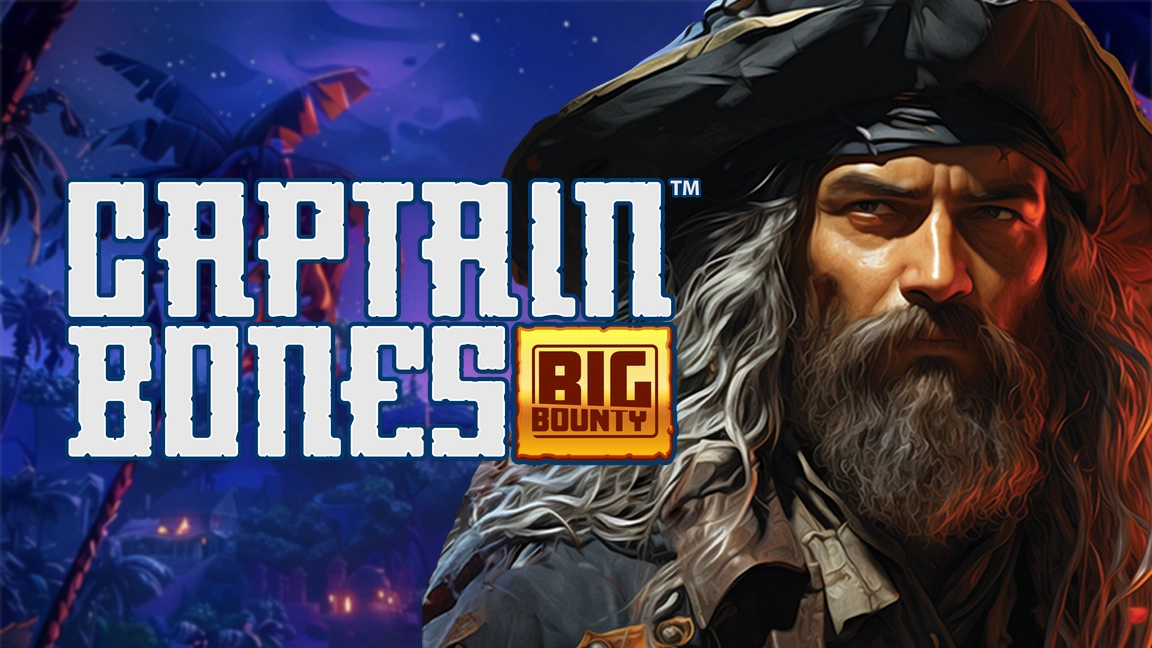 The promotional header for Captain Bones Big Bounty™, an online slot game on Betty.ca.