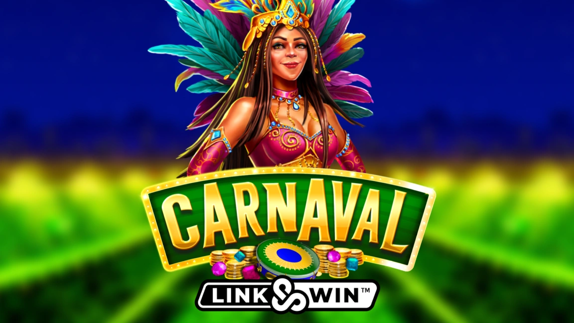 The promotional header for Carnaval Link&Win™, an online slot game on Betty.ca.