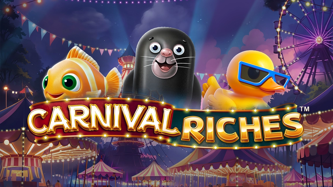 The promotional header for Carnival Riches™, an online slot game on Betty.ca.