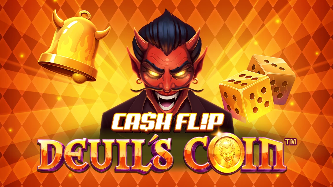 The promotional header for Cash Flip Devil's Coin™, an online slot game on Betty.ca.