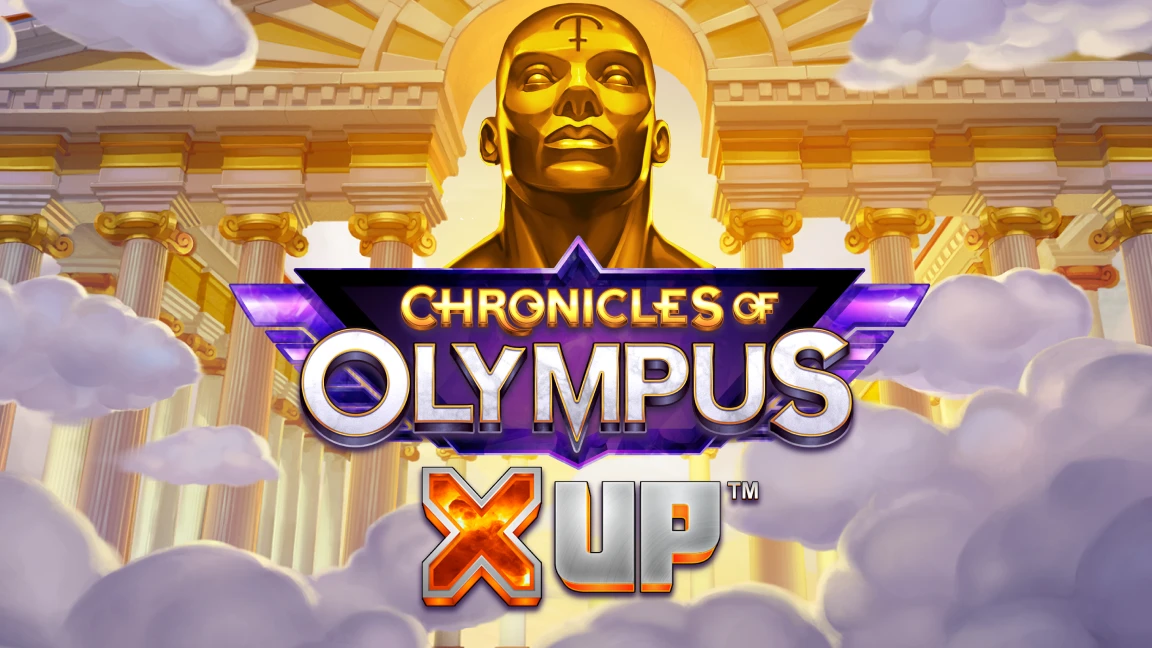 The promotional header for Chronicles of Olympus X UP™, an online slot game on Betty.ca.