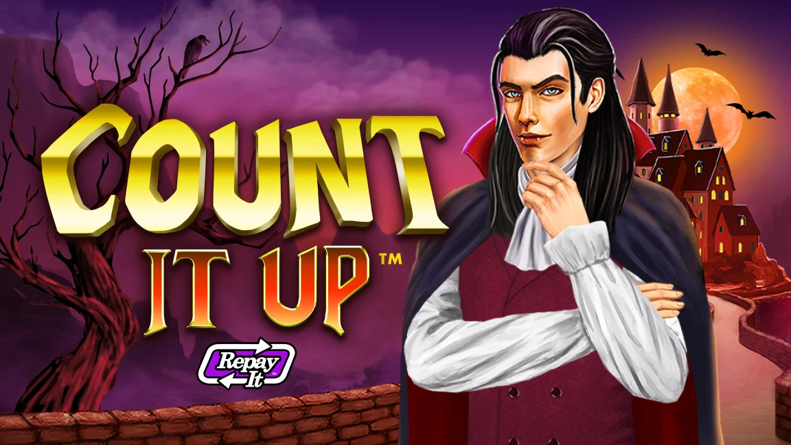 The promotional header for Count It Up, an online slot game on Betty.ca.