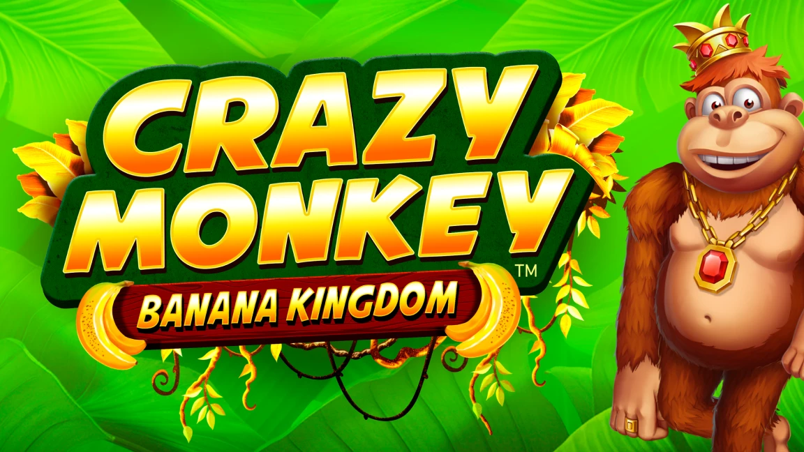 The promotional header for Crazy Monkey: Banana Kingdom™, an online slot game on Betty.ca.