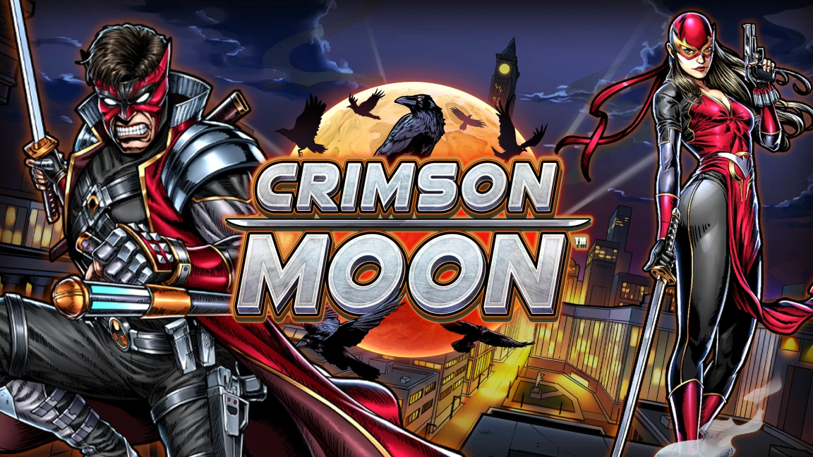 The promotional header for Crimson Moon™, an online slot game on Betty.ca.