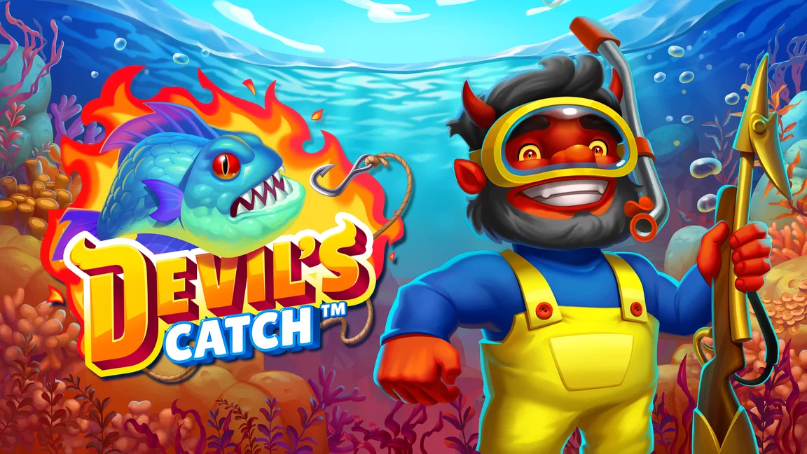 The promotional header for Devil's Catch™, an online slot game on Betty.ca.