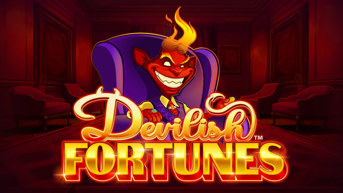 The promotional header for Devilish Fortunes™, an online slot game on Betty.ca.