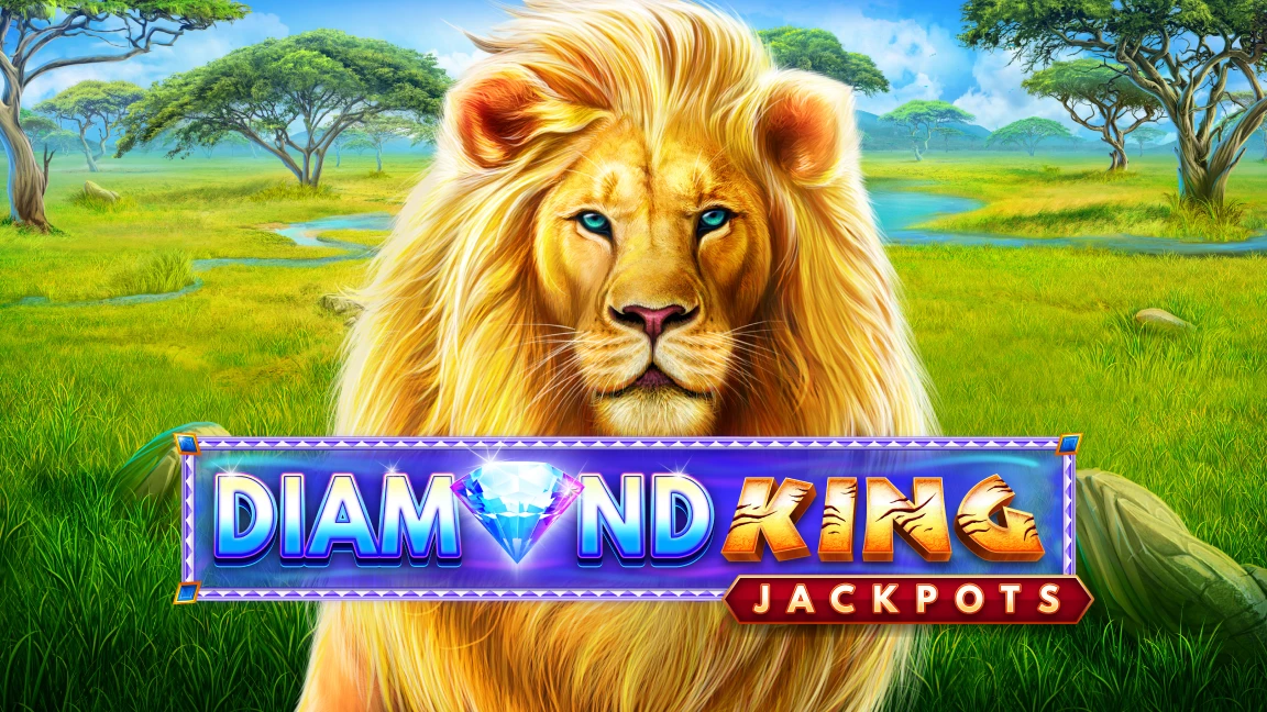 The promotional header for Diamond King Jackpots, an online slot game on Betty.ca.